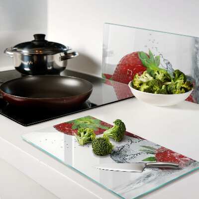 Tagliere in vetro Fragole in acqua