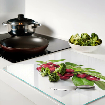Tagliere in vetro temperato Mirtilli rossi con foglie