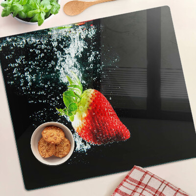Tagliere in vetro Fragola in acqua