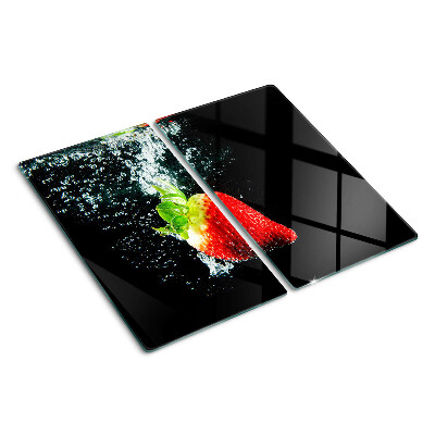 Tagliere in vetro Fragola in acqua