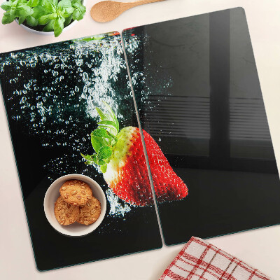 Tagliere in vetro Fragola in acqua