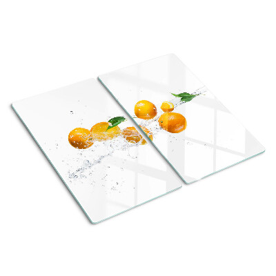 Tagliere in vetro Agrumi con acqua