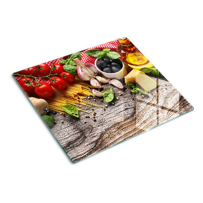 Tagliere in vetro Cucina italiana con pasta e verdure