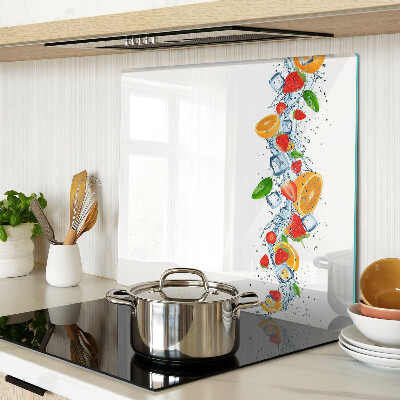 Tagliere in vetro temperato Frutti e foglie colorati