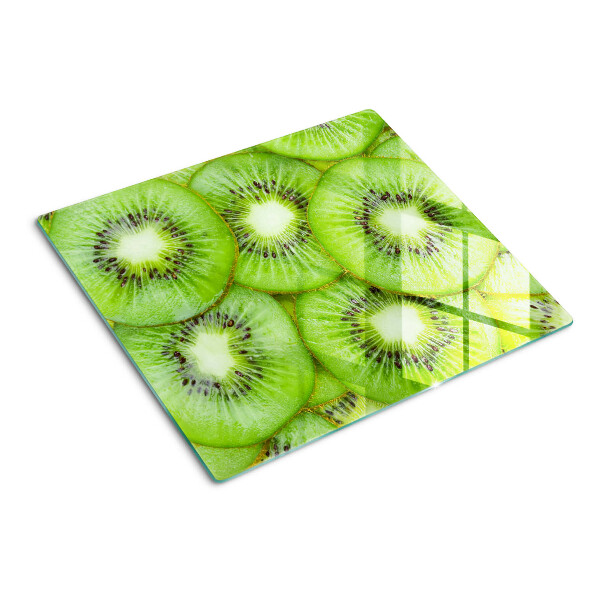 Tagliere in vetro fette di kiwi