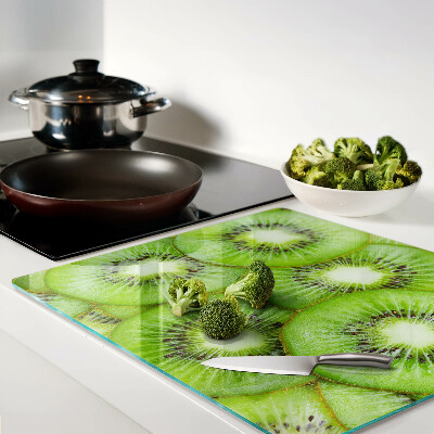 Tagliere in vetro fette di kiwi