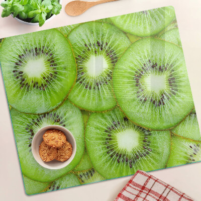 Tagliere in vetro fette di kiwi