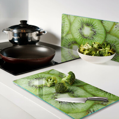 Tagliere in vetro fette di kiwi