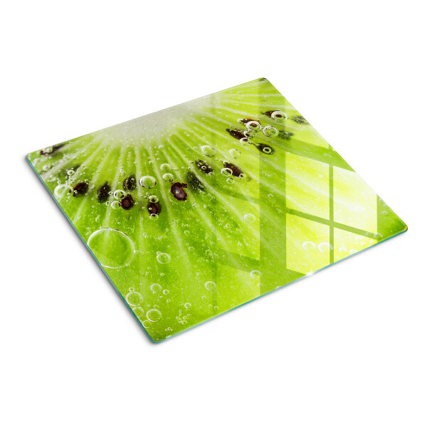 Tagliere in vetro Kiwi con gocce d'acqua