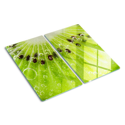 Tagliere in vetro Kiwi con gocce d'acqua