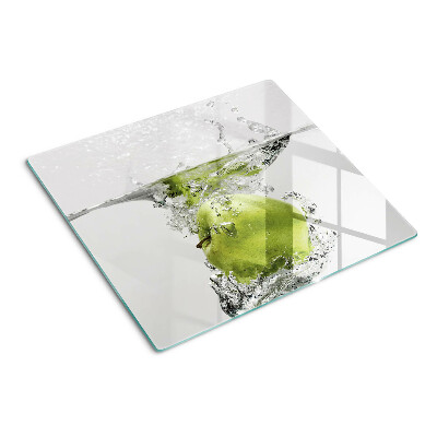 Tagliere in vetro Mela verde in acqua