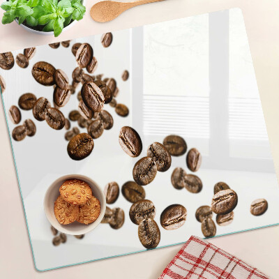 Tagliere in vetro temperato Chicchi di caffè in movimento