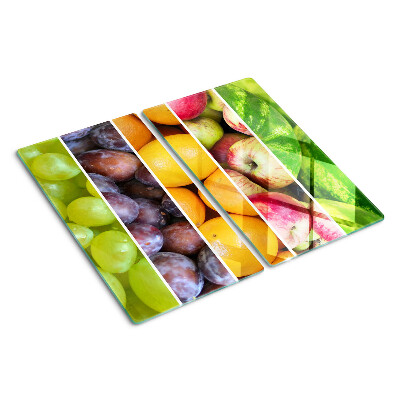 Tagliere in vetro Frutta nei colori dell'arcobaleno