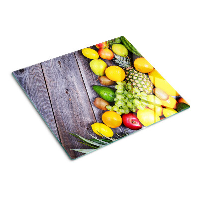 Tagliere in vetro Frutta su uno sfondo di legno