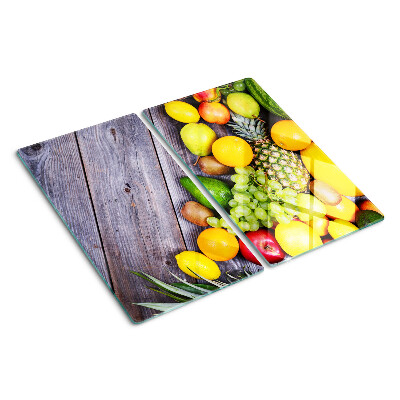 Tagliere in vetro Frutta su uno sfondo di legno