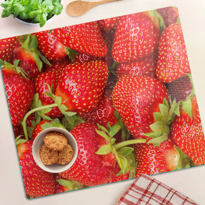 Tagliere in vetro temperato Fragole sullo sfondo