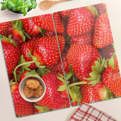 Tagliere in vetro temperato Fragole sullo sfondo