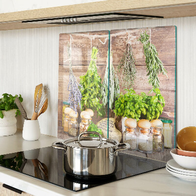 Tagliere in vetro Erbe e spezie in cucina
