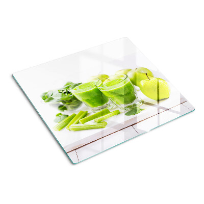 Tagliere in vetro temperato Frullato verde e ingredienti freschi