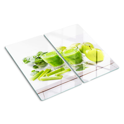 Tagliere in vetro temperato Frullato verde e ingredienti freschi