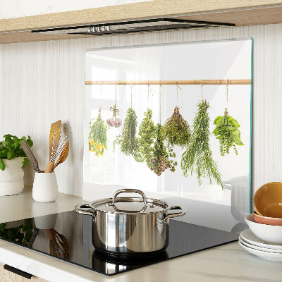 Tagliere in vetro temperato Erbe aromatiche in mazzi pendenti