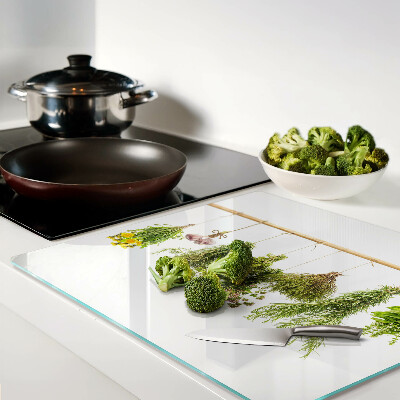 Tagliere in vetro temperato Erbe aromatiche in mazzi pendenti