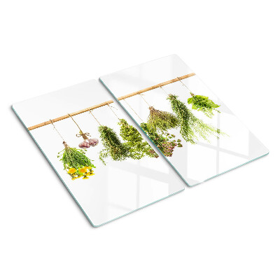 Tagliere in vetro temperato Erbe aromatiche in mazzi pendenti