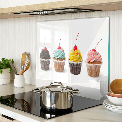Tagliere in vetro Cupcake con panna montata e ciliegia