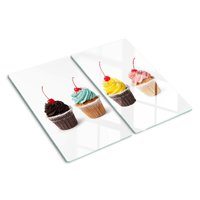 Tagliere in vetro Cupcake con panna montata e ciliegia