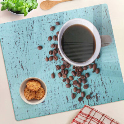 Tagliere in vetro temperato Caffè e chicchi di caffè