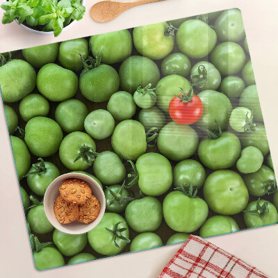 Tagliere in vetro Pomodori verdi con un accento rosso