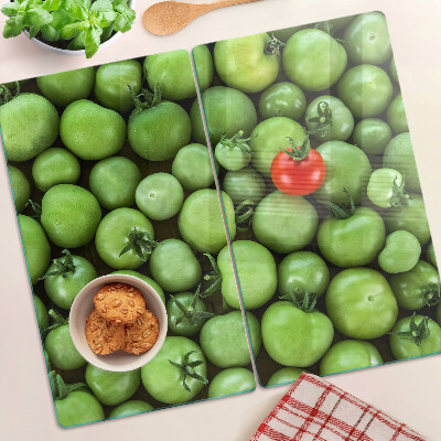 Tagliere in vetro Pomodori verdi con un accento rosso
