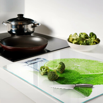 Tagliere in vetro Lime con menta e ghiaccio