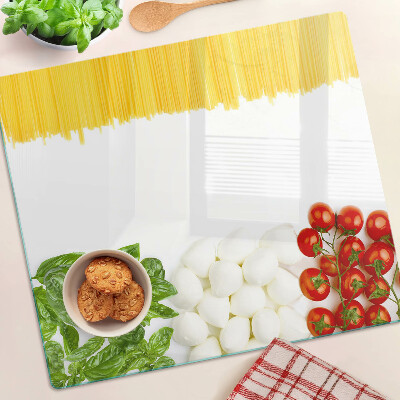 Tagliere in vetro Pasta alle erbe e pomodori