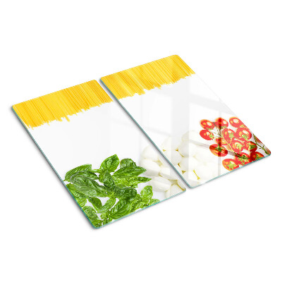 Tagliere in vetro Pasta alle erbe e pomodori