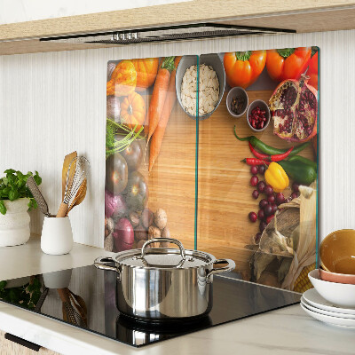 Tagliere in vetro temperato Tema di frutta e verdura