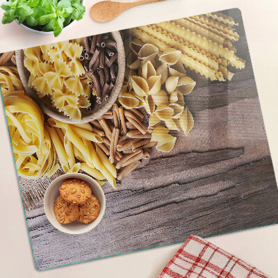 Tagliere in vetro Pasta e accenti di legno