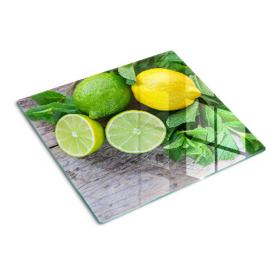 Tagliere in vetro Limoni e lime alla menta