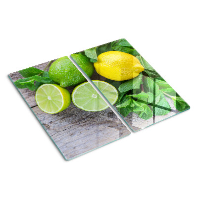 Tagliere in vetro Limoni e lime alla menta