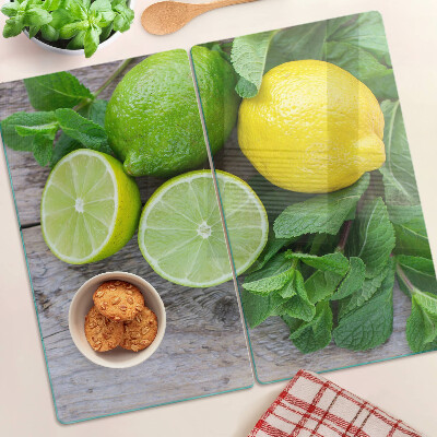 Tagliere in vetro Limoni e lime alla menta