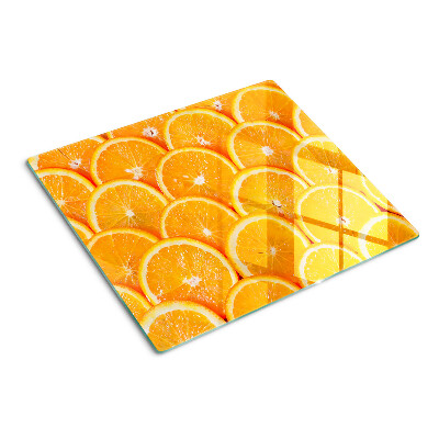 Tagliere in vetro temperato fette d'arancia