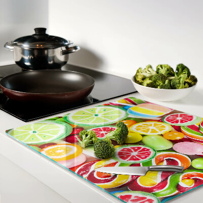 Tagliere in vetro temperato Caramelle dolci e frutta