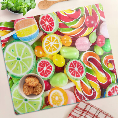Tagliere in vetro temperato Caramelle dolci e frutta