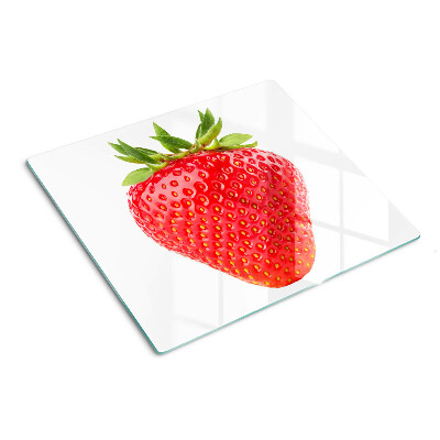 Tagliere in vetro Fragola su sfondo bianco