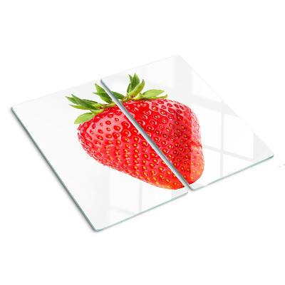 Tagliere in vetro Fragola su sfondo bianco