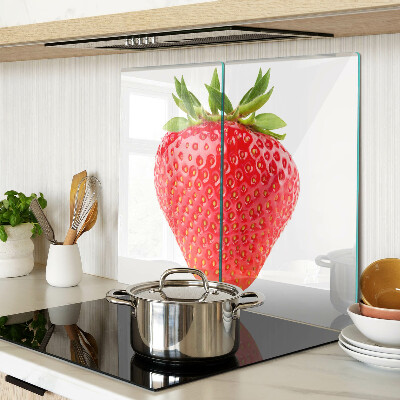 Tagliere in vetro Fragola su sfondo bianco