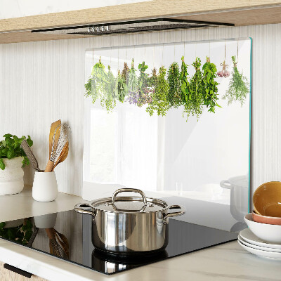 Tagliere in vetro temperato Erbe aromatiche in vasi sospesi