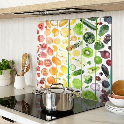 Tagliere in vetro temperato Frutta e verdura nei colori dell'arcobaleno
