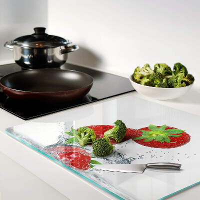 Tagliere in vetro temperato Fragole in acqua