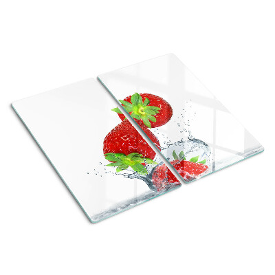Tagliere in vetro temperato Fragole in acqua